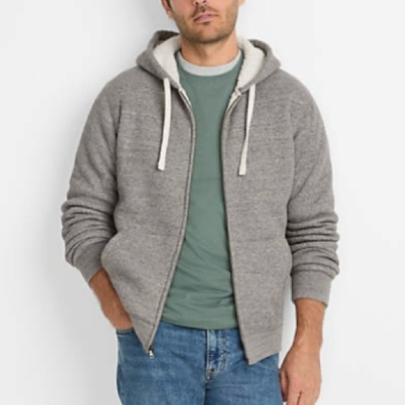 Lands' End Other - LANDSEND Men's Sherpa Lined Waffle Full Zip Hoodie